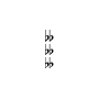 Example of the double flat symbol positioning based on the keystrokes