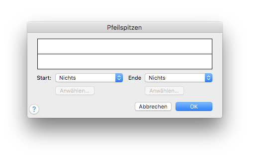 Dialogbox Pfeilspitzen