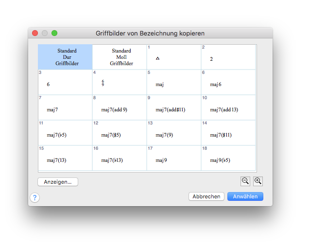 Dialogbox Griffbilder von Bezeichnung kopieren