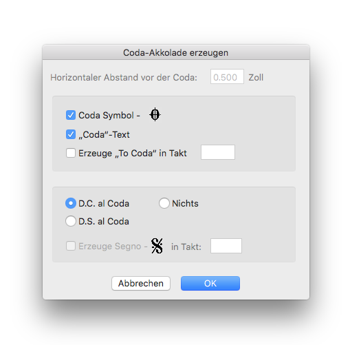 Dialogbox Coda-Akkolade erzeugen (Plug-In)