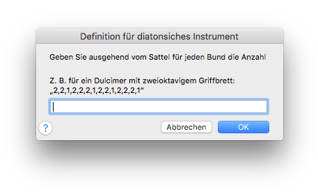 Dialogbox Definition für diatonisches Instrument