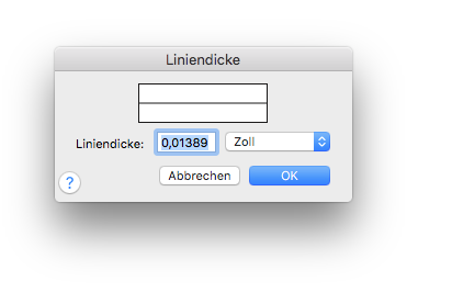 Dialogbox Liniendicke