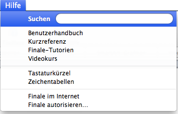 Hilfe-Menü