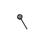 Symbol Harte Sticks rechts (Holz- oder Plastikköpfe) oder Xylophon Holz-Schlägel recht