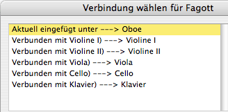 Dialogbox Verbindung wählen für