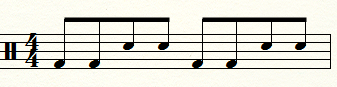 Beispiel Notation Snarebass