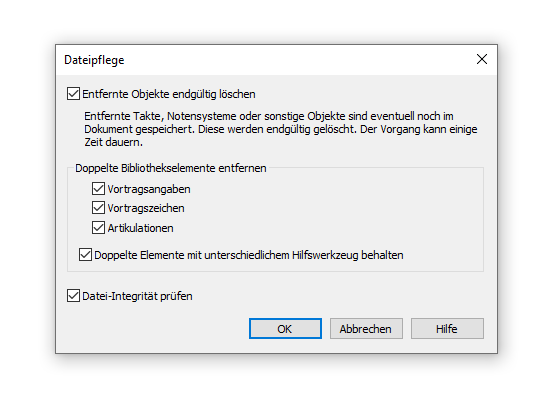 Dialogbox Dateipflege
