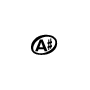 Symbol Offener Notenkopf, A Kreuz