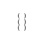 Example of the parentheses symbol positioning based on the keystrokes